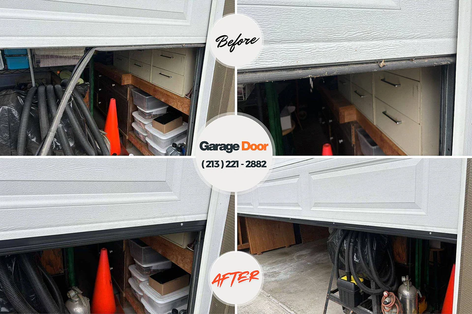 Before and after: garage door repair Robesonia, PA